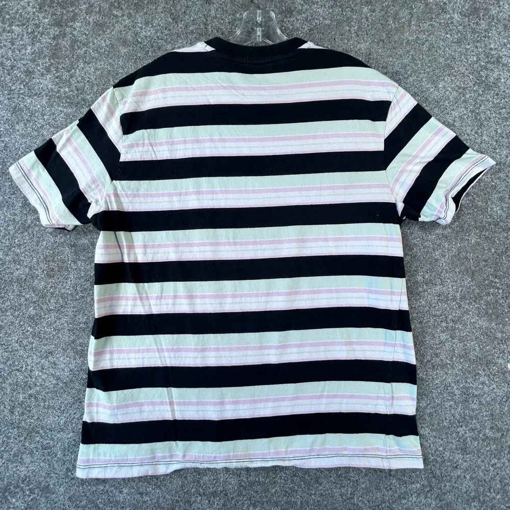 Guess Originals Crewneck T-Shirt Mens M White Black Striped Rogers Short Sleeve - Picture 8 of 16